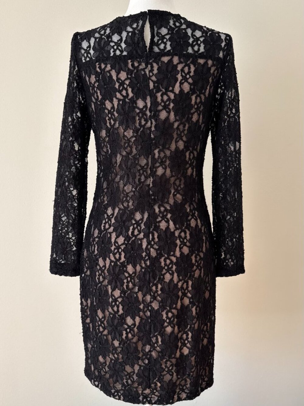 Zara Basics Black Lace Long-Sleeve dress Medium - Picture 5 of 8